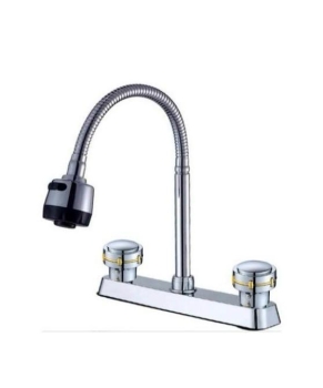 Mezcladora nueva para fregadero con cuello metálico flexible y cabezal