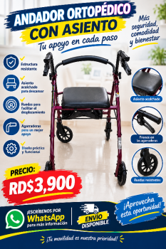 ???? oferta especial! andador ortopÉdico con asiento – rd3900 ????