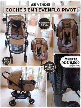 Coche de bebé 3 en 1 evenflo pivot modular excelente estado