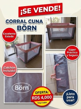 Cuna corral portátil para bebé brn plegable con bolso