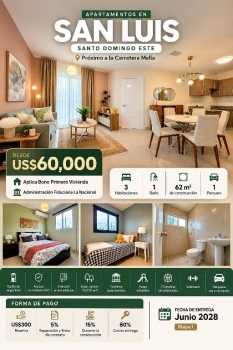 Venta de apartamentos en proyecto residencial ubicado en santo domingo