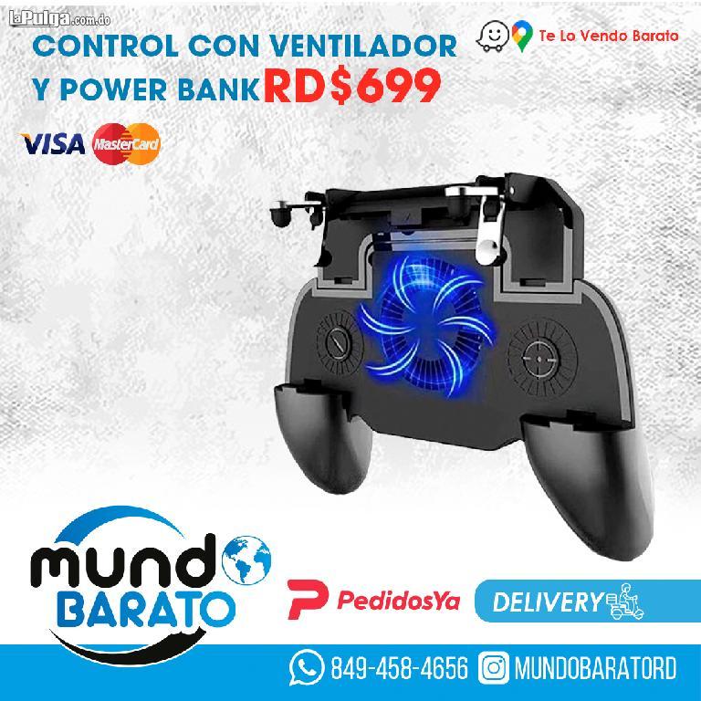 Control para celular De Gatillo + Joystick + Ventilador + Power Bank