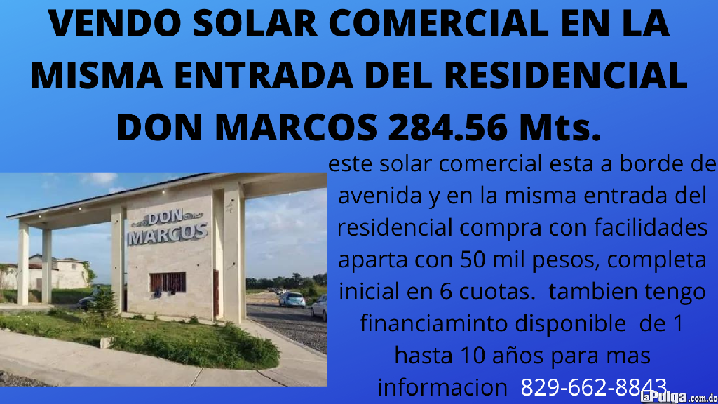 Vendo Solar Comercial 284 Mts.  a Borde de Avenida en Res. D on Marco Foto 7114038-2.jpg
