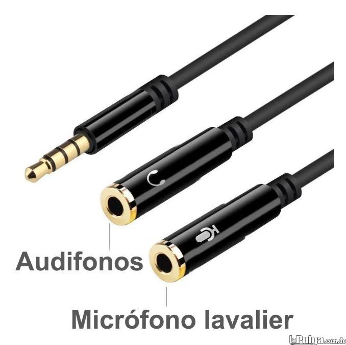 Adaptador divisor de audio audifono y microfono con conector 3.5mm Foto 7115160-3.jpg