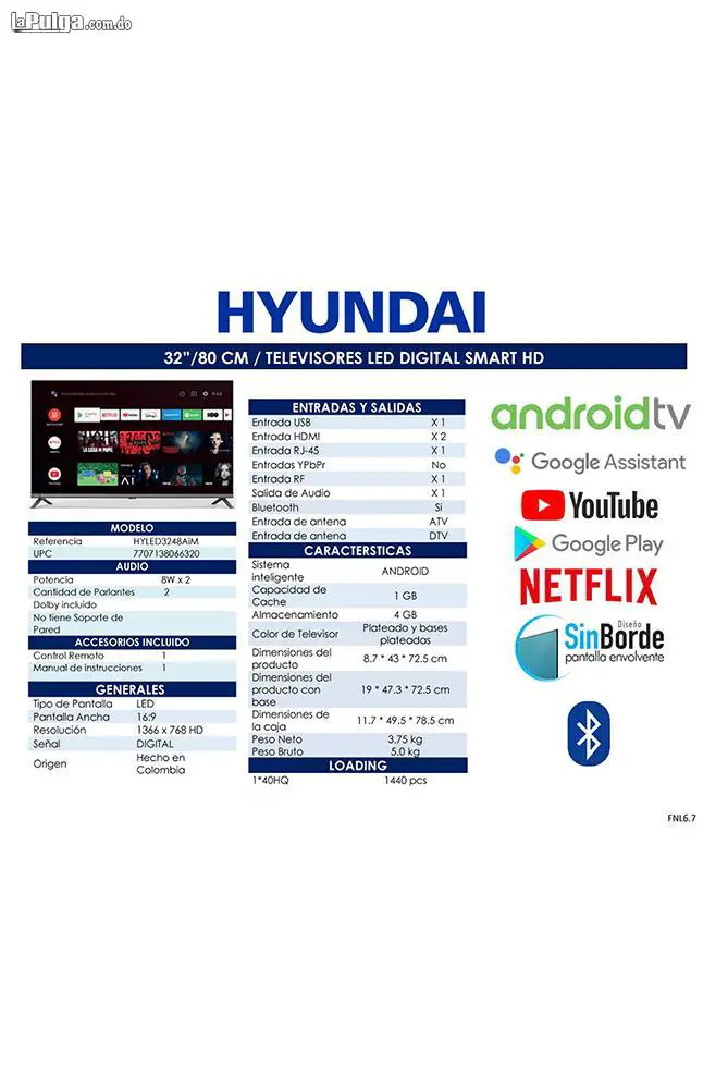 Android TV marca Hyundai de 32 pulgadas nueva en su caja Foto 7154573-3.jpg