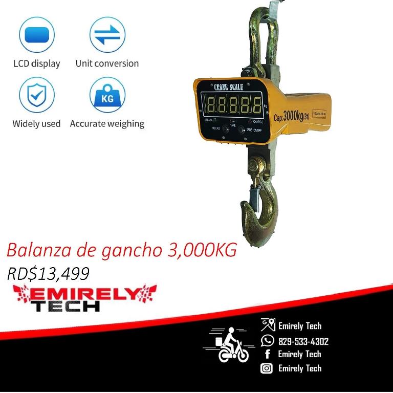 Balanza Digital Escala 3000Kg Peso gancho colgante Báscula  Foto 7156048-u1.jpg