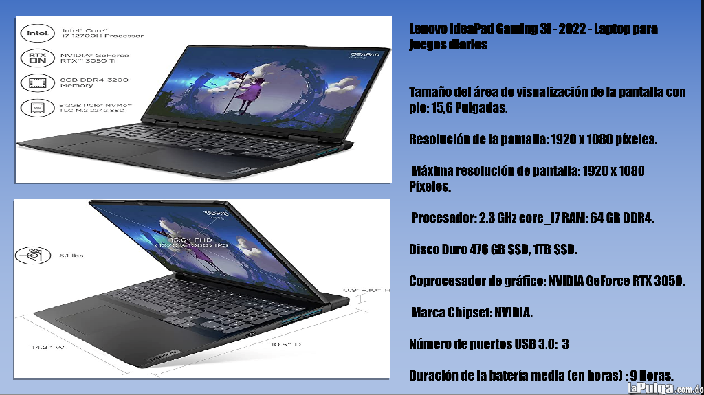 Lenovo IdeaPad Gaming 3i - 2022 - Laptop para juegos diarios Foto 7157110-1.jpg