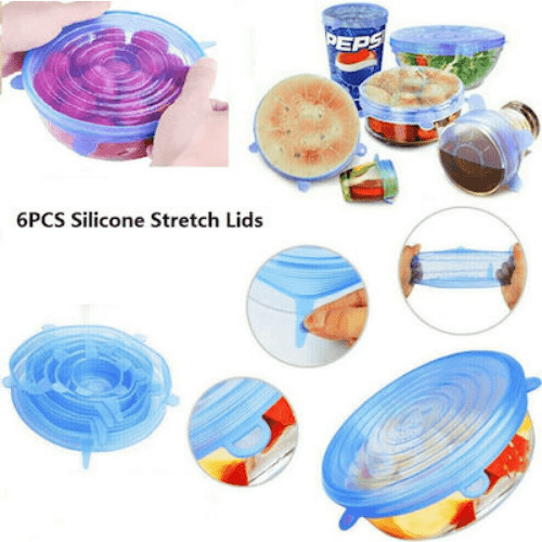 Tapas de silicona elásticas 6 piezas Cubierta de alimentos Foto 7162606-1.jpg