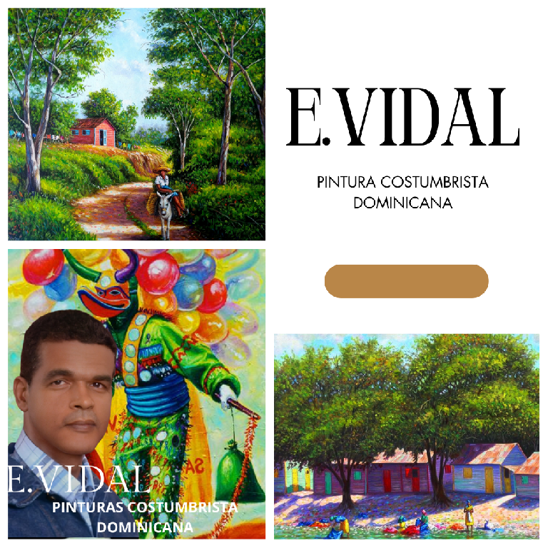 pintor dominicano cuadro costumbrista obra de arte e.vidal Foto 7191384-1.jpg