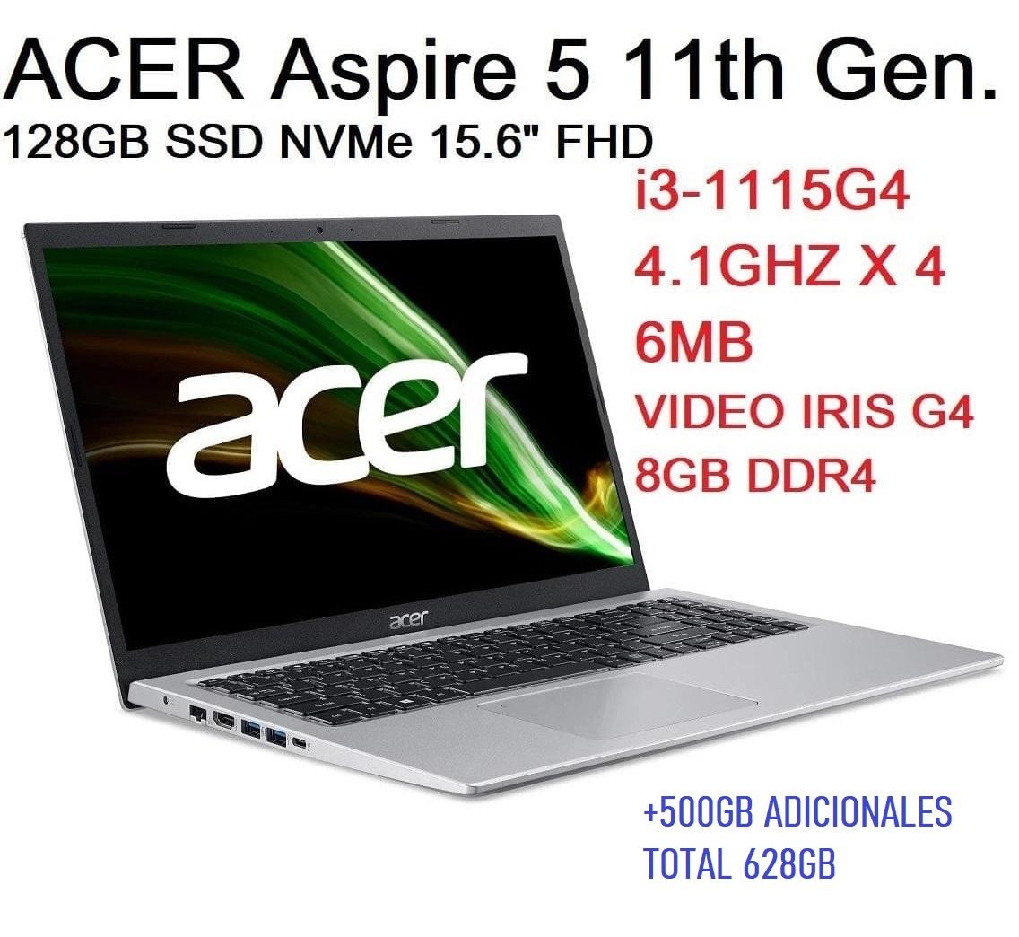 LAPTOP ACER ASPIRE 5 15.6 11VA 4.1GHZ 8GB DDR4 128 SSD  500 Foto 7194536-s1.jpg