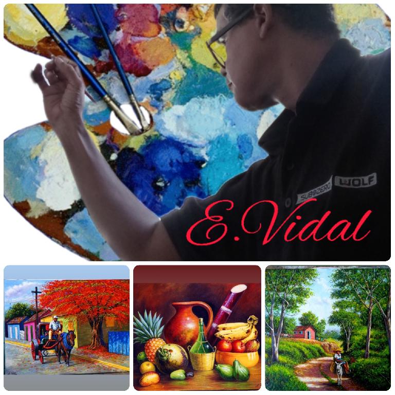 pintor dominicano cuadro costumbrista obra de arte e.vidal Foto 7194753-1.jpg