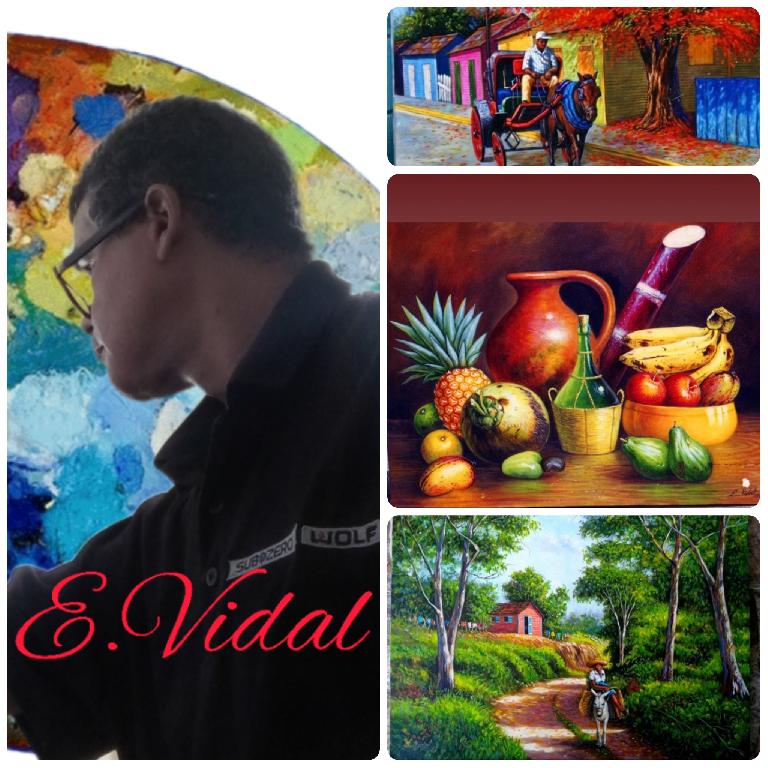 pintor dominicano cuadro costumbrista obra de arte e.vidal Foto 7194756-3.jpg