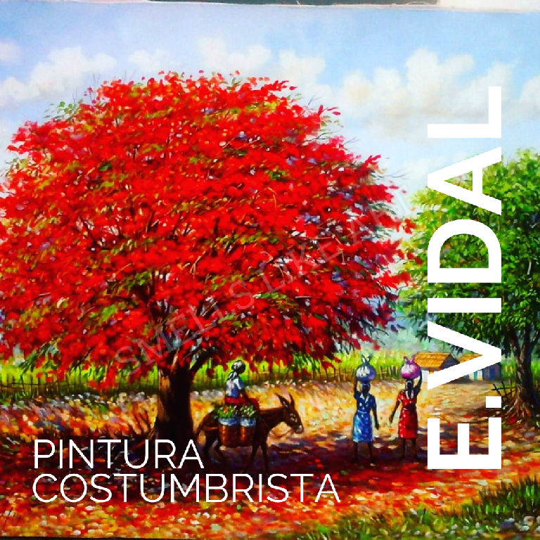 Pintor Dominicano cuadro Costumbrista Obra De Arte E.vidal Foto 7203615-5.jpg