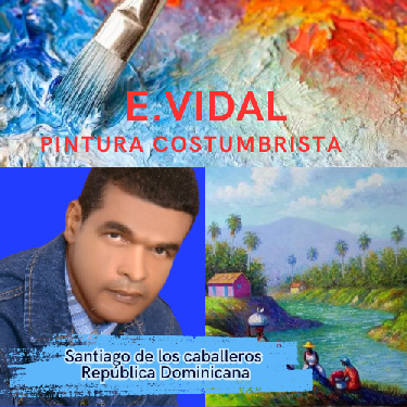 Pintor Dominicano cuadro Costumbrista Obra De Arte E.vidal Foto 7209059-2.jpg