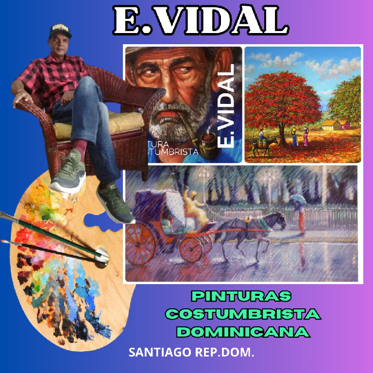 Pintor Dominicano cuadro Costumbrista Obra De Arte E.vidal Foto 7213209-6.jpg