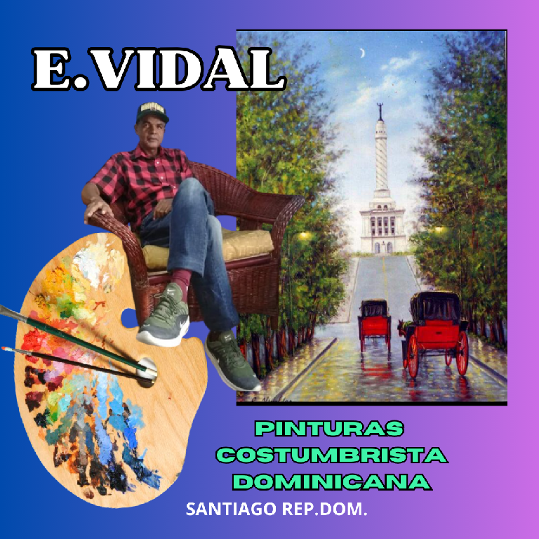 Pintor Dominicano cuadro Costumbrista Obra De Arte E.vidal Foto 7213210-7.jpg