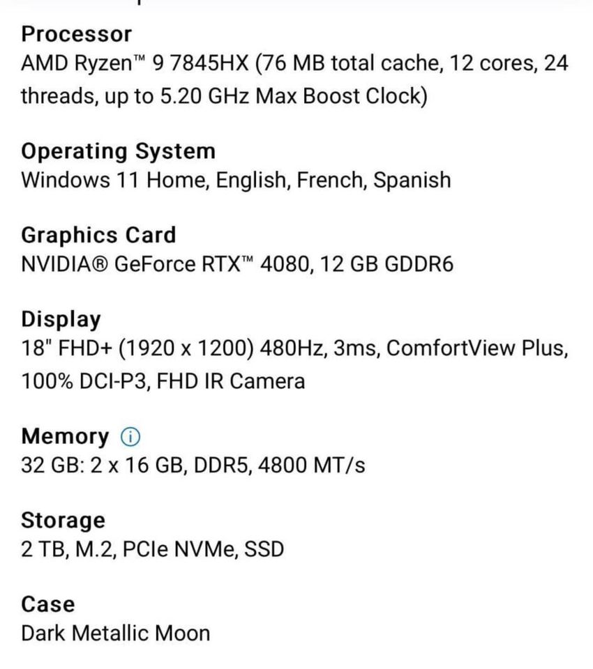  Laptop Alienware M18 AMD RYZEN 9 32GB RAM 2TB SSD NVIDIA RTX4080 NUEV Foto 7221356-2.jpg