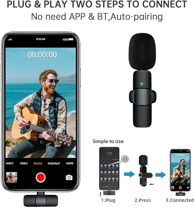 Microfono inalambrico para iPhone y tipo c ideal para entrevista Foto 7227245-3.jpg