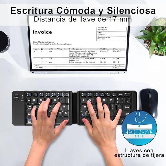 Mini teclado inalambrico plegable Q-815 compatible iOS Android y Windo Foto 7227258-3.jpg