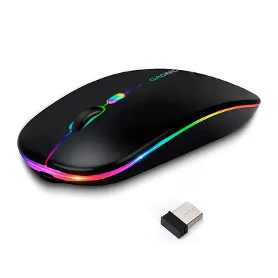 Mouse inalámbrico óptico LED recargable silencioso Bluetooth portátil  Foto 7231001-3.jpg