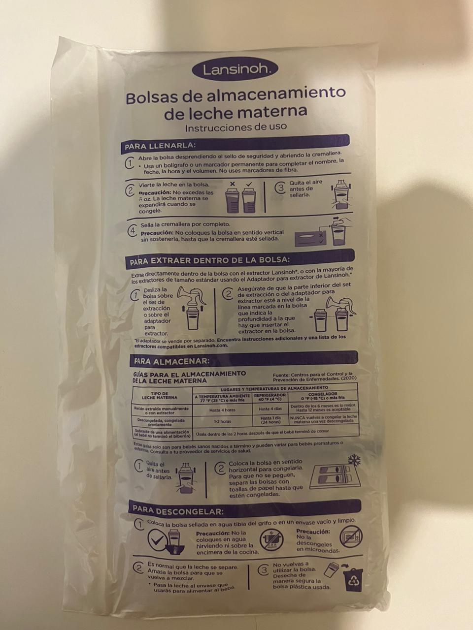 Bolsas de almacenamiento  para leche materna Lansinoh  Foto 7241663-4.jpg