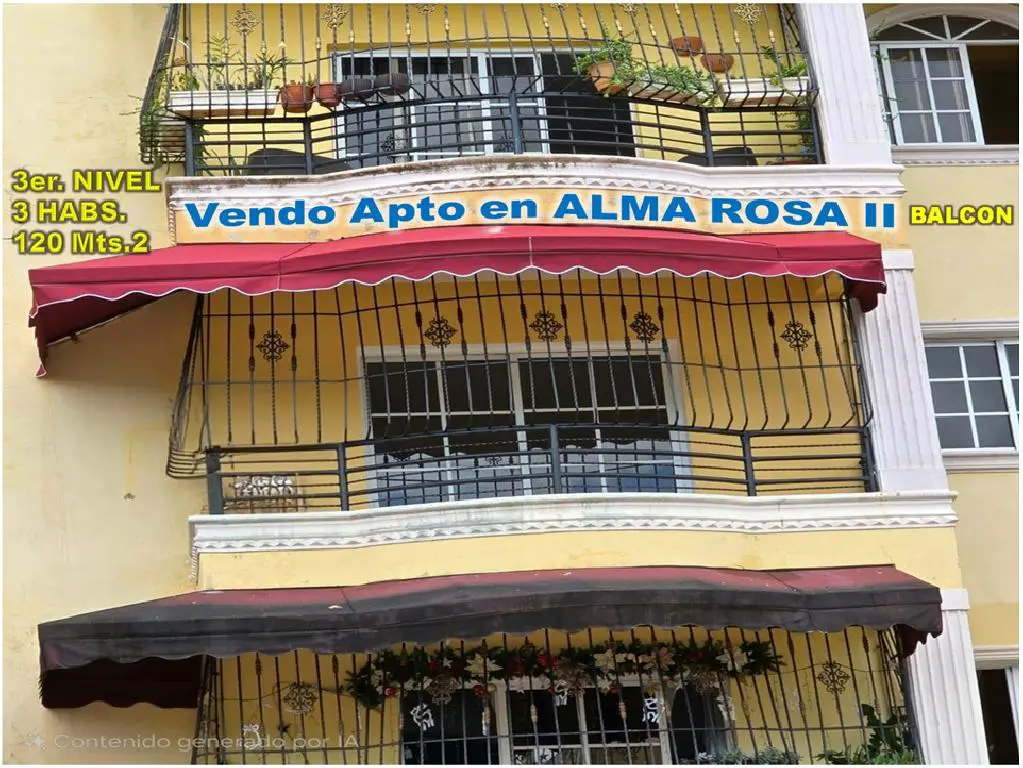 VENDO Exclusivo APTO en Alma Rosa II 3 HABS.  120  Mts.2 3er. NIVEL Foto 7275185-1.jpg