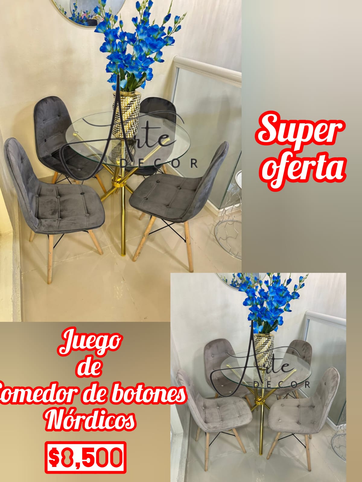 Juego de comedor de botones nórdicos s Foto 7275397-1.jpg