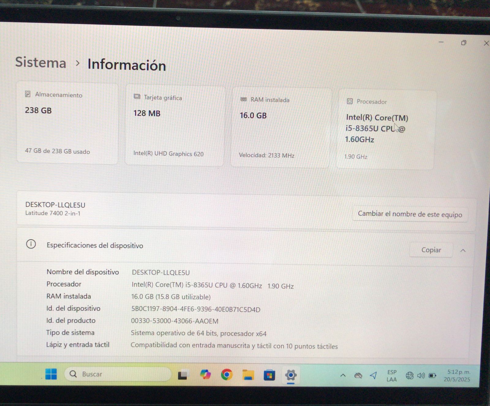DELL LATITUDE 7400 en San Cristóbal Foto 7278325-5.jpg