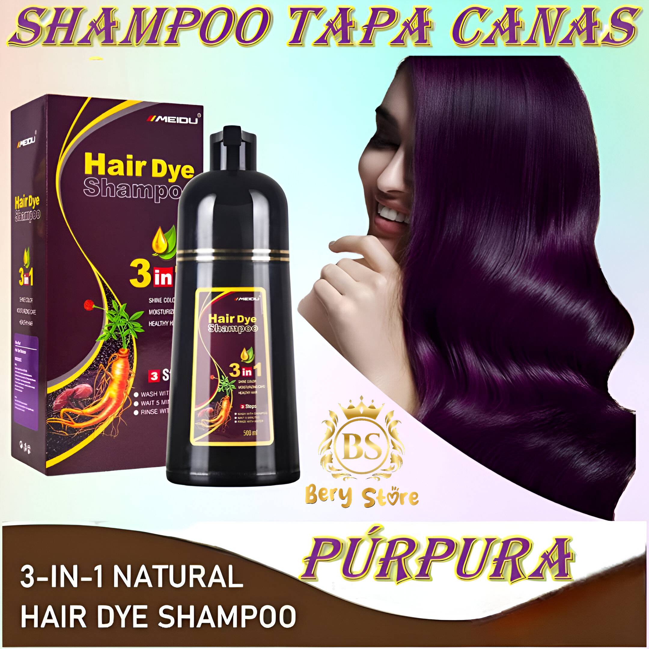 SHAMPOO CUBRE CANAS PURPURA MORADO / SHAMPOO TAPA CANAS / SHAMPOO TINT Foto 7279477-3.jpg