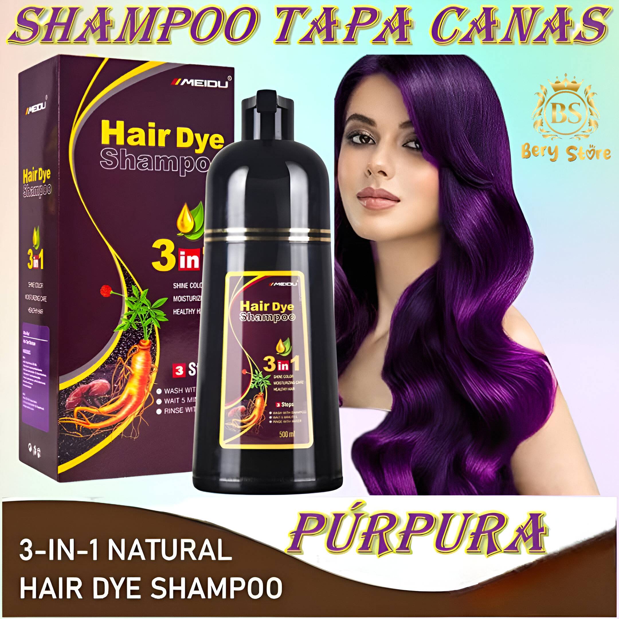 SHAMPOO CUBRE CANAS PURPURA MORADO / SHAMPOO TAPA CANAS / SHAMPOO TINT Foto 7279477-4.jpg
