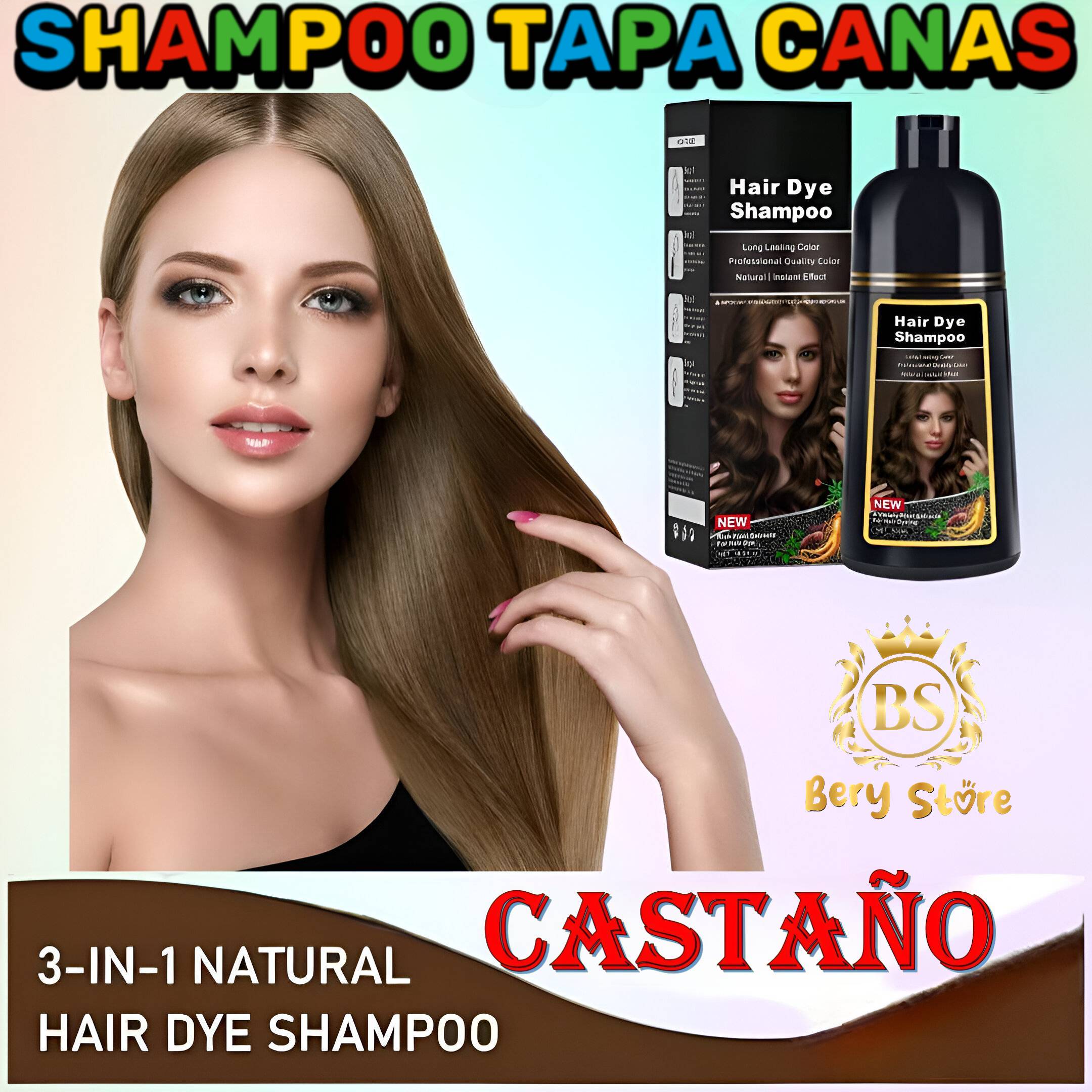SHAMPOO CUBRE CANAS CASTAÑO / SHAMPOO TAPA CANAS / SHAMPOO TINTE / CHA Foto 7279479-3.jpg