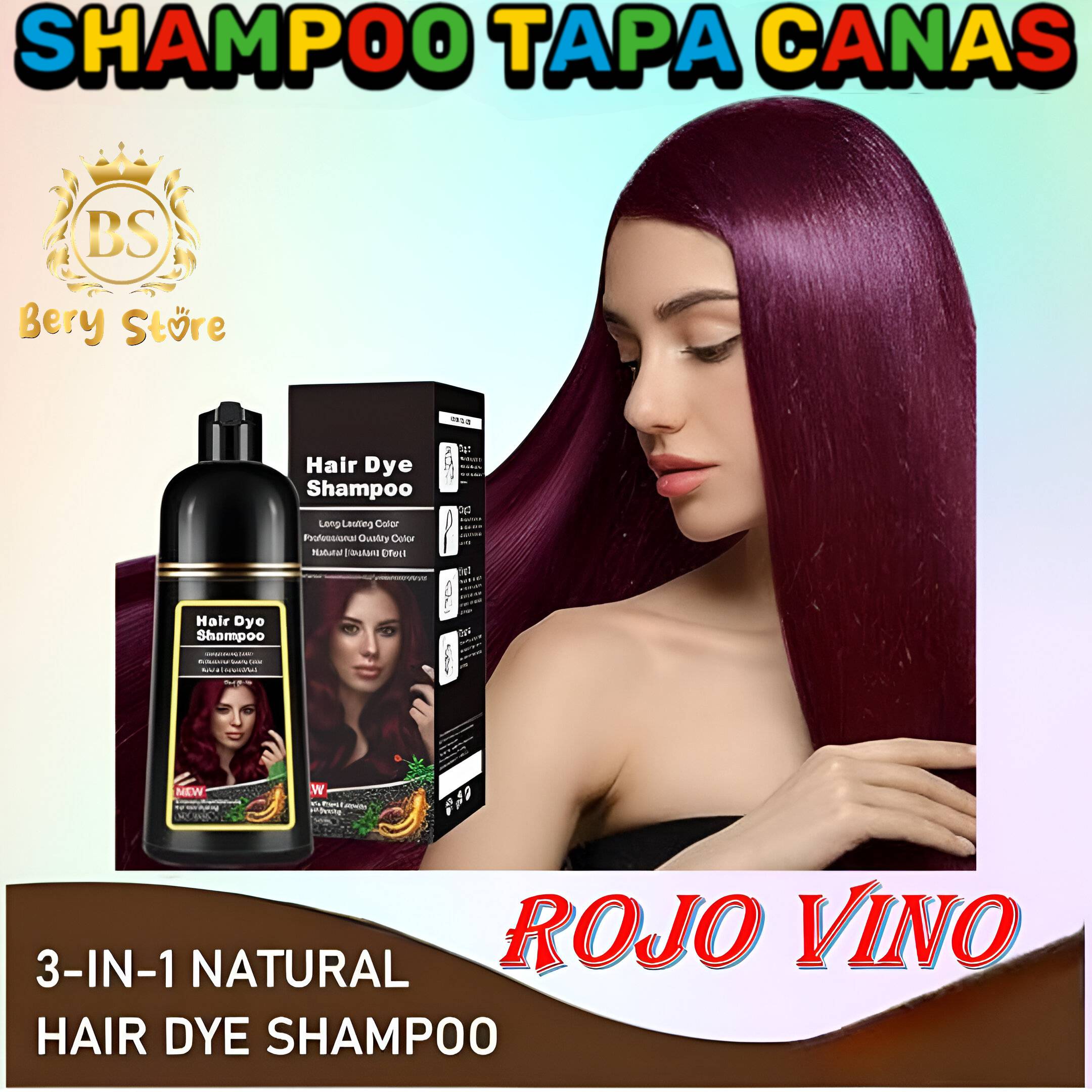 SHAMPOO CUBRE CANAS ROJO VINO / SHAMPOO TAPA CANAS / SHAMPOO TINTE / C Foto 7279480-2.jpg