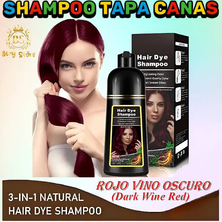 SHAMPOO CUBRE CANAS ROJO VINO OSCURO/ SHAMPOO TAPA CANAS / SHAMPOO TIN Foto 7279481-4.jpg