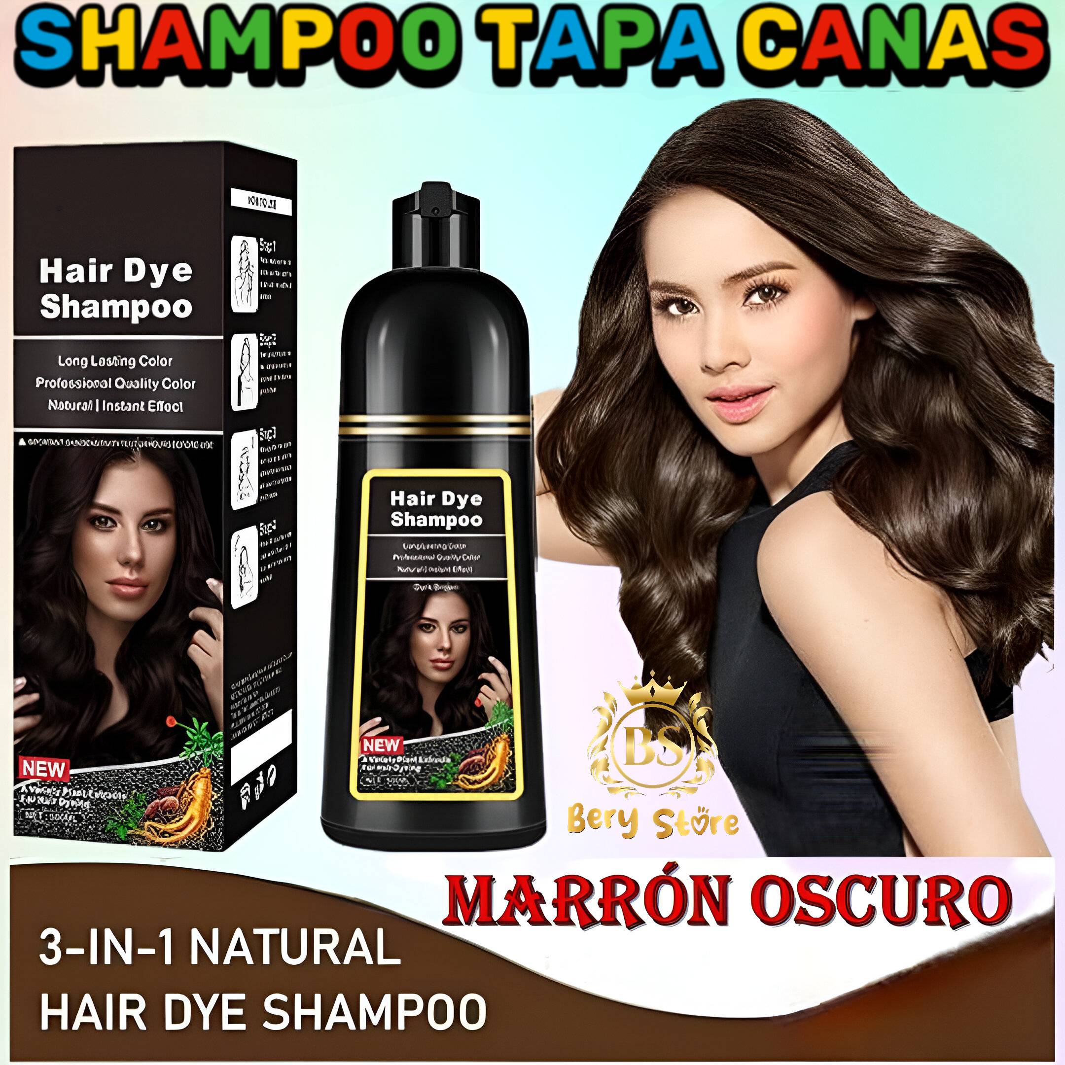 SHAMPOO CUBRE CANAS MARRON OSCURO/ SHAMPOO TAPA CANAS / SHAMPOO TINTE  Foto 7279482-1.jpg