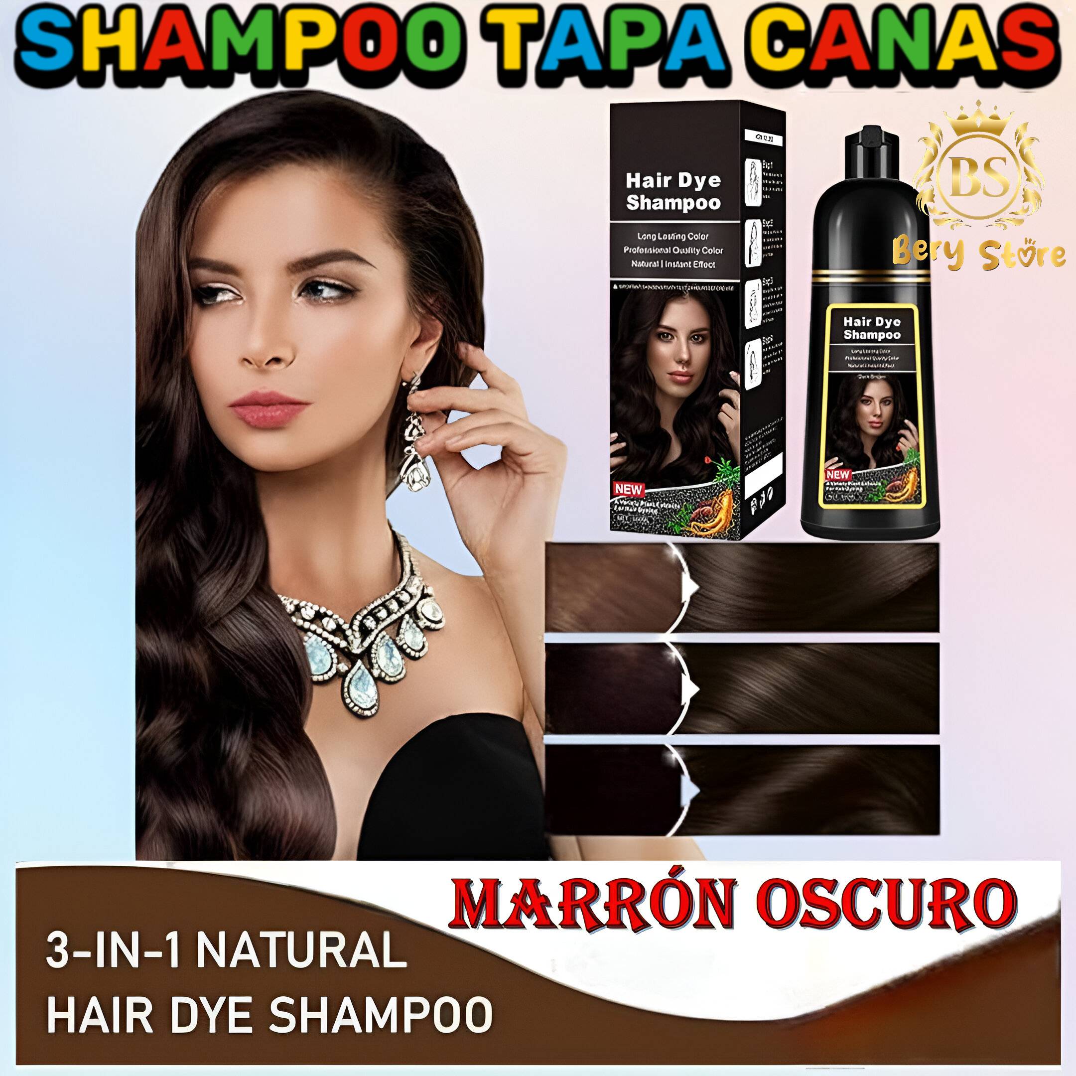 SHAMPOO CUBRE CANAS MARRON OSCURO/ SHAMPOO TAPA CANAS / SHAMPOO TINTE  Foto 7279482-3.jpg