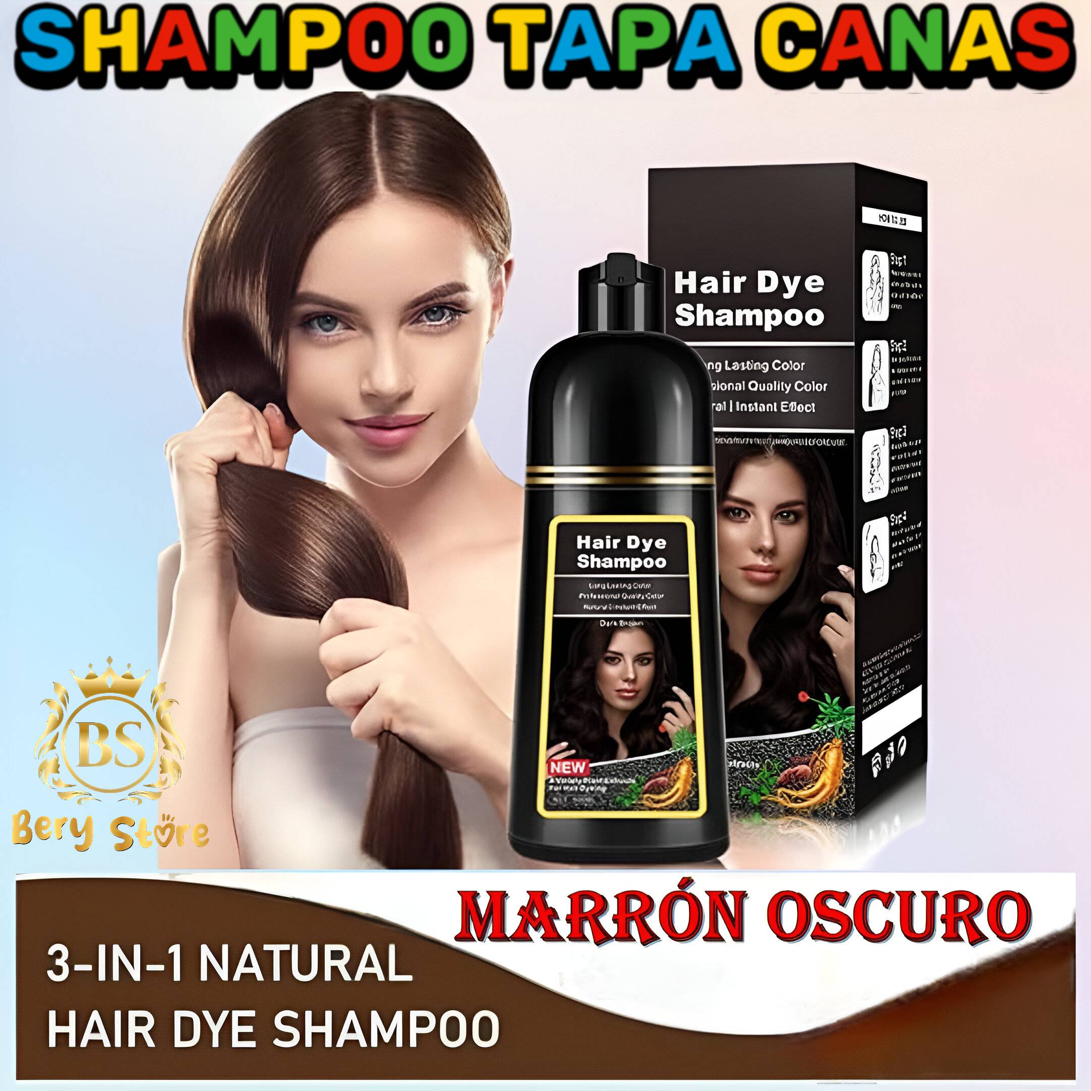 SHAMPOO CUBRE CANAS MARRON OSCURO/ SHAMPOO TAPA CANAS / SHAMPOO TINTE  Foto 7279482-4.jpg