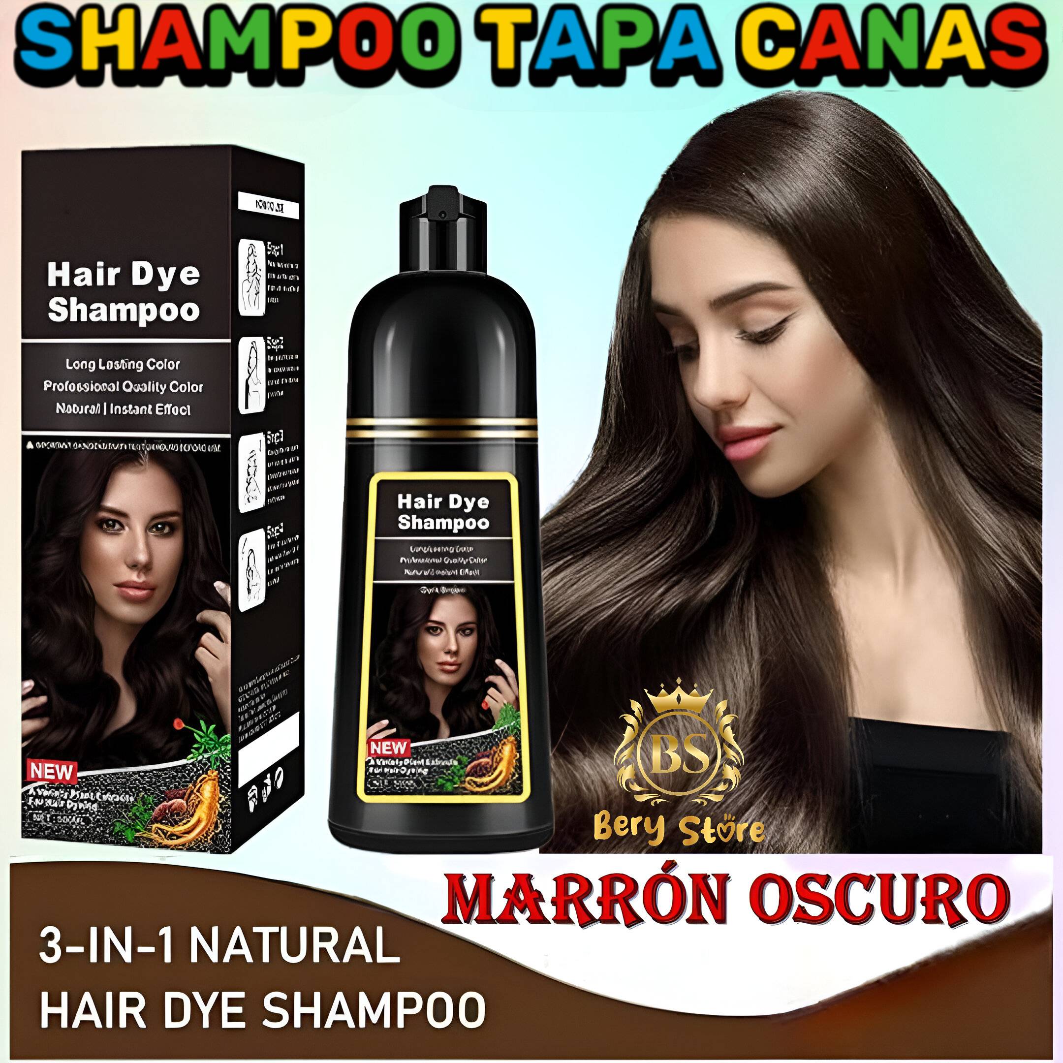 SHAMPOO CUBRE CANAS MARRON OSCURO/ SHAMPOO TAPA CANAS / SHAMPOO TINTE  Foto 7279482-5.jpg