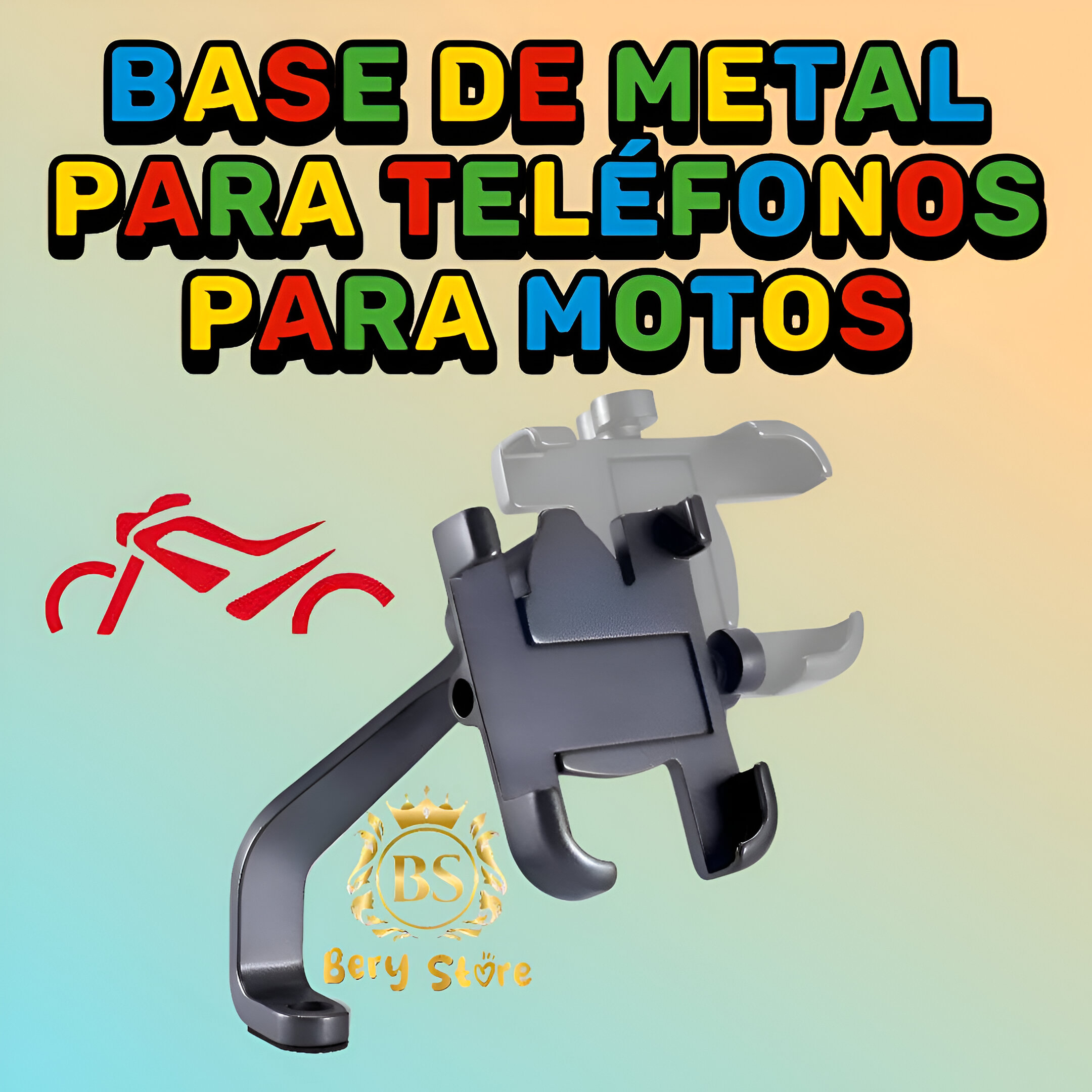 SOPORTE DE METAL PARA CELULARES PARA MOTO / BASE DE HIERRO PARA MOTO Foto 7279572-4.jpg
