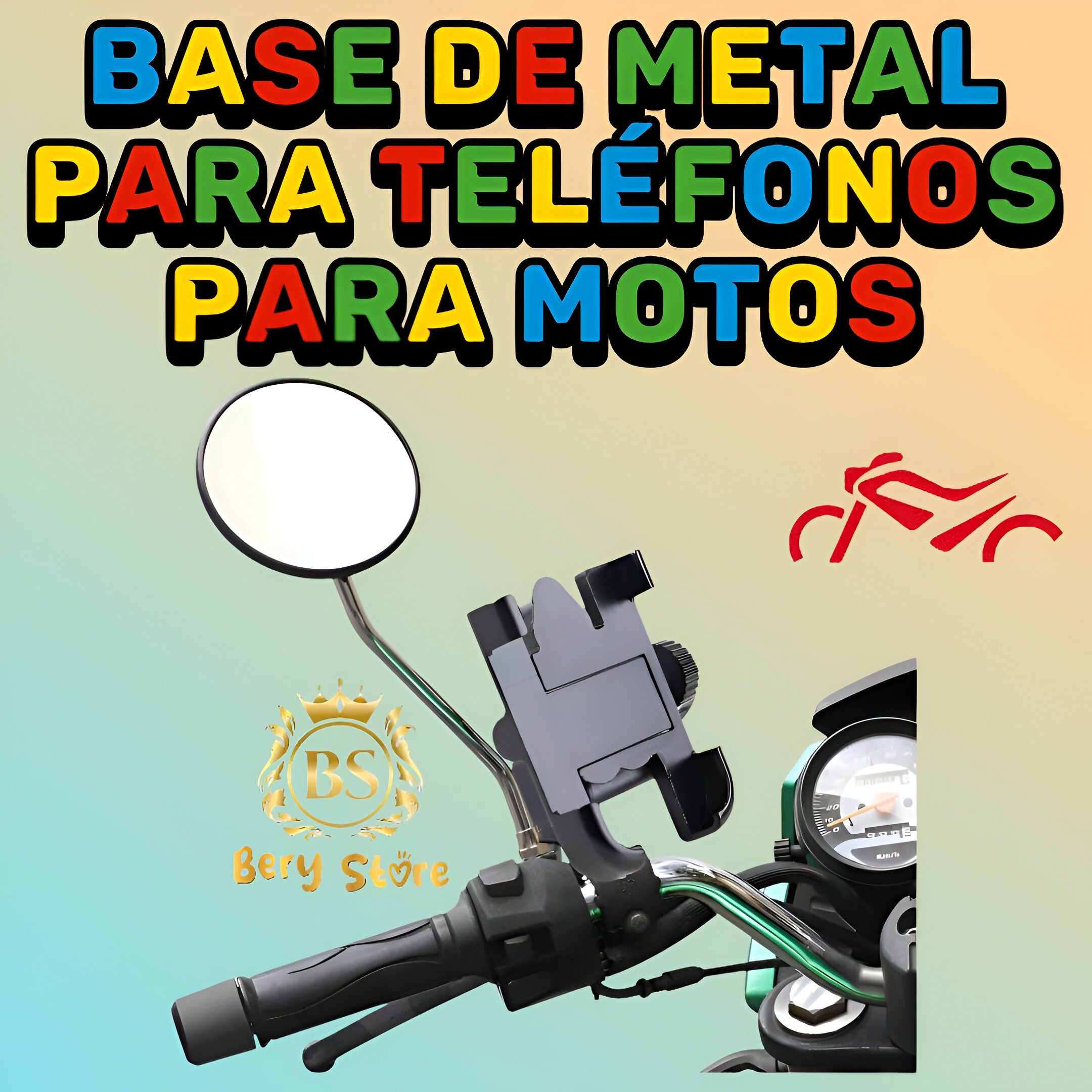 SOPORTE DE METAL PARA CELULARES PARA MOTO / BASE DE HIERRO PARA MOTO Foto 7279572-5.jpg