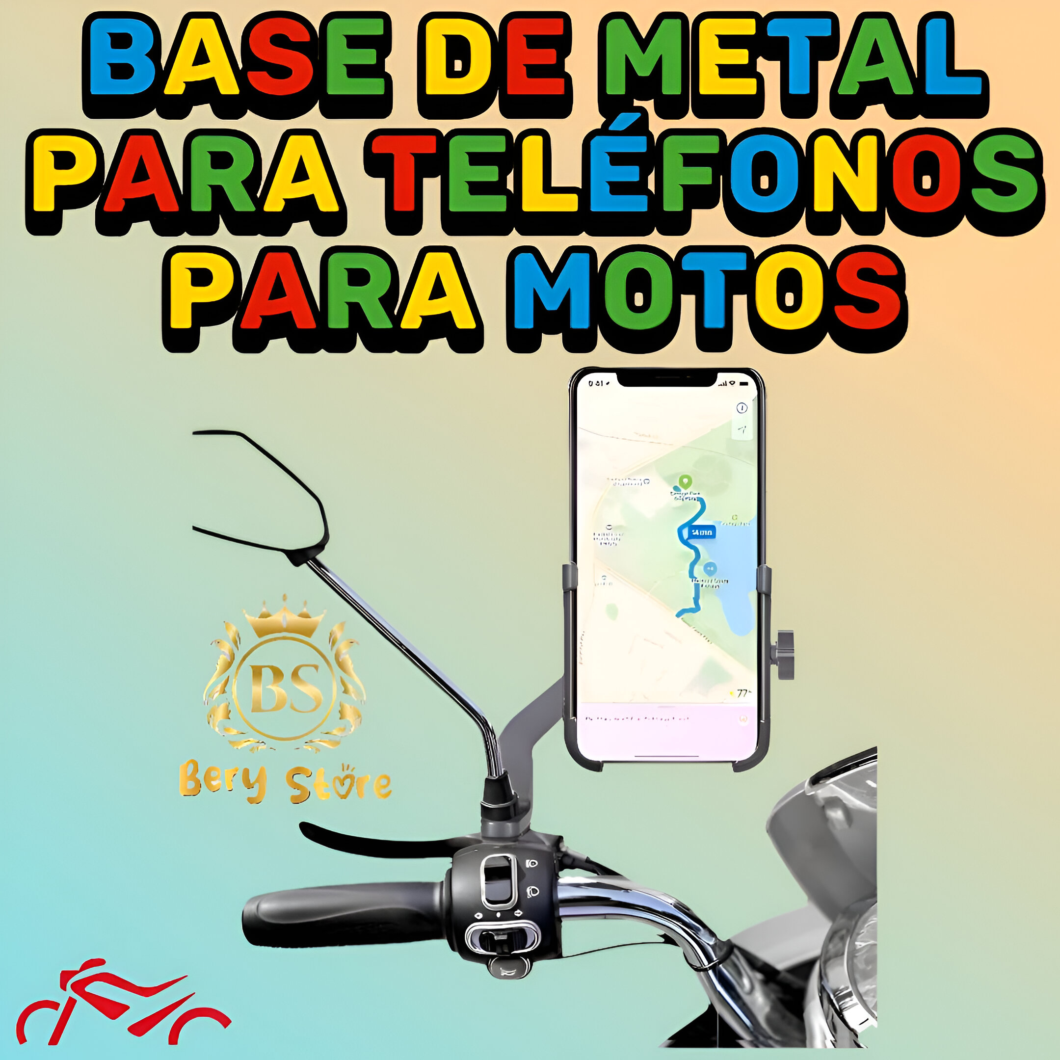 SOPORTE DE METAL PARA CELULARES PARA MOTO / BASE DE HIERRO PARA MOTO Foto 7279572-6.jpg