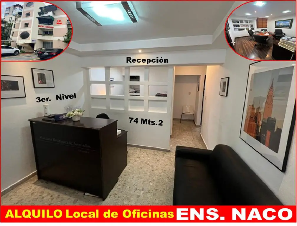 ALQUILO LOCAL DE OFICINAS EN ENSANCHE NACO 74 Mts.2 3er. NIVEL Foto 7279675-2.jpg