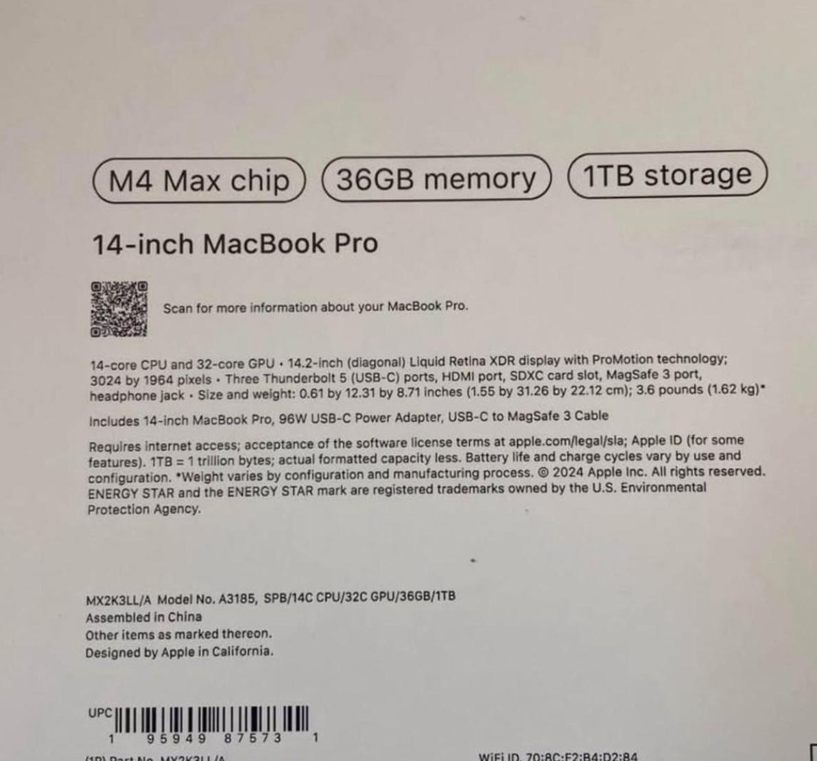 MacBook Pro 14 Pulgadas M4 Max 36GB RAM  1TB SSD SELLADAS  Color Space Foto 7280428-2.jpg