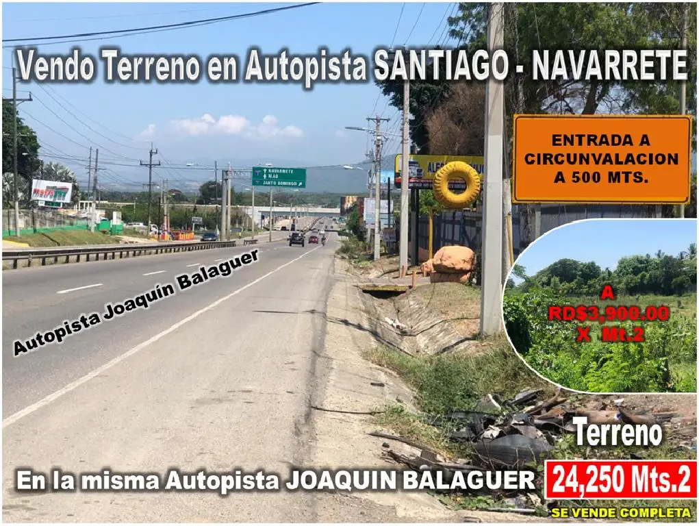 VENDO 24250 mts.2  en La Autopista Santiago–Navarrete PROX. A LA CIRCU Foto 7280543-1.jpg