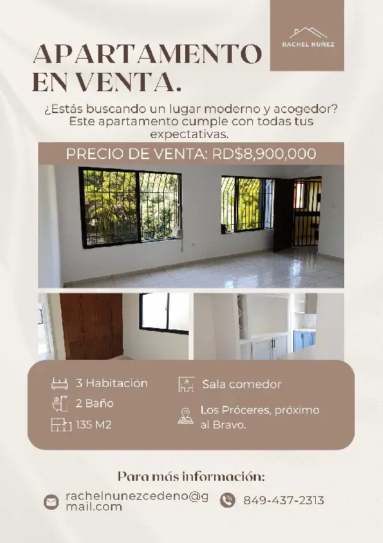 Apartamento de 3 Habitaciones en Venta en Los Proceres. Foto 7280737-1.jpg