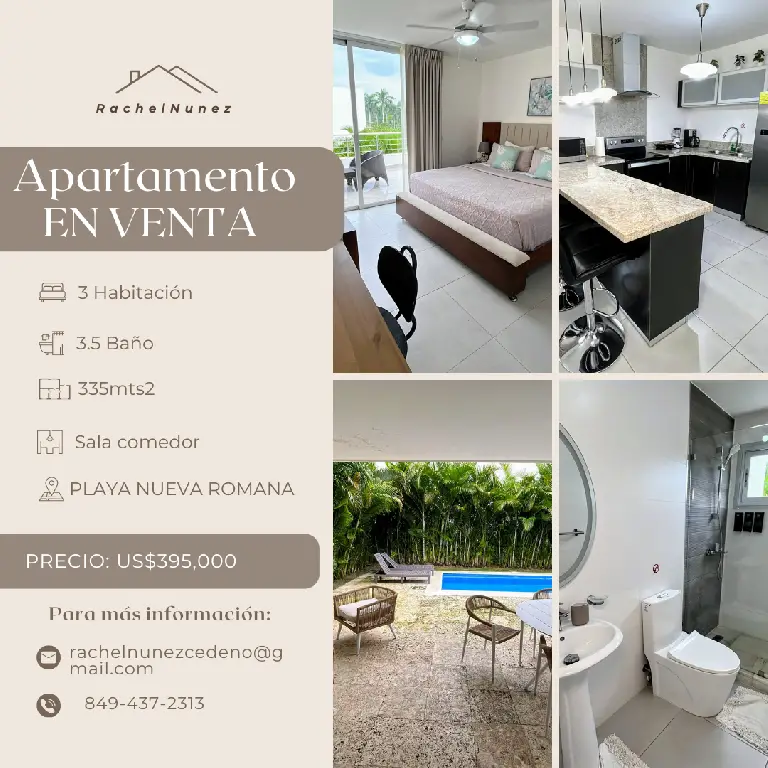 Apartamento de 3 Habitaciones en Venta en Playa Nueva Romana. Foto 7280771-1.jpg