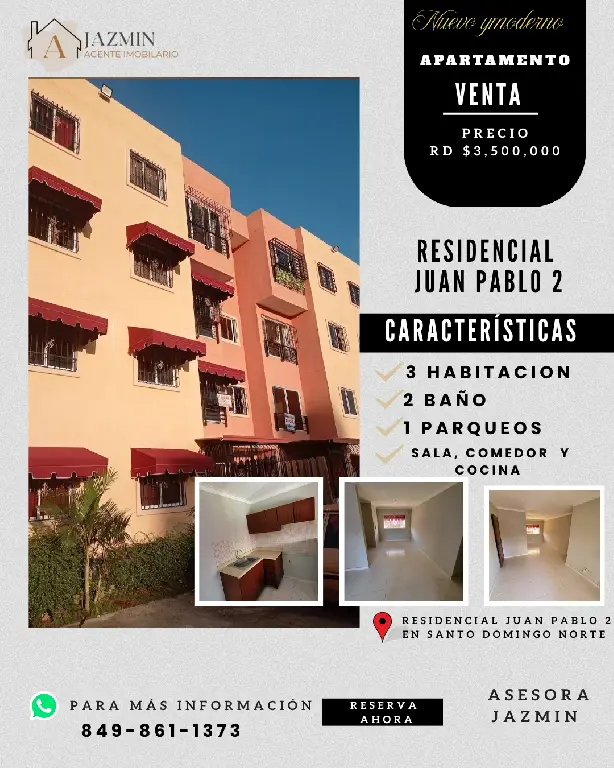 RESIDENCIAL JUAN PABLO ll Se Vende Apartamento  Foto 7281625-1.jpg