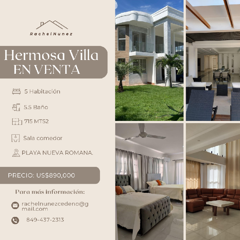 Villas en Venta en Playa Nueva Romana. Foto 7282124-1.jpg