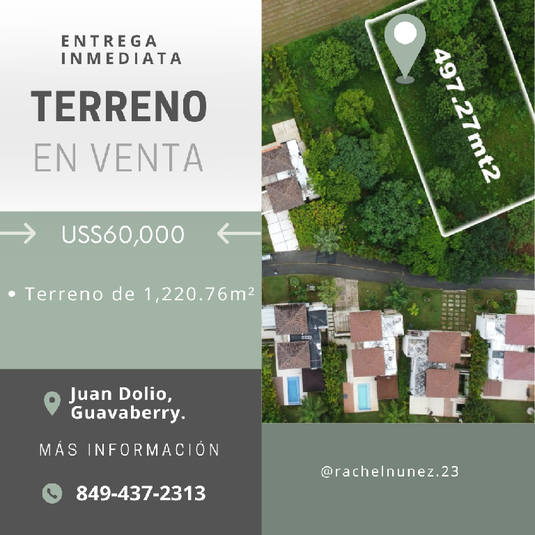 Terreno en Venta Juan Dolio Guavaberry.  Foto 7283063-1.jpg