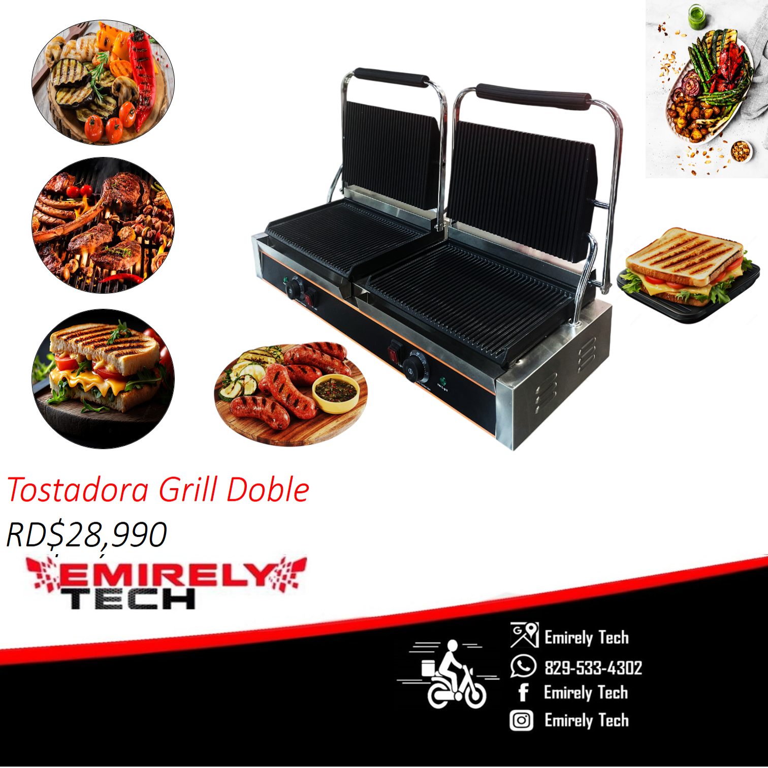 Tostadora parrilla grill doble electrica para carnes vegetales panes Foto 7284248-1.jpg