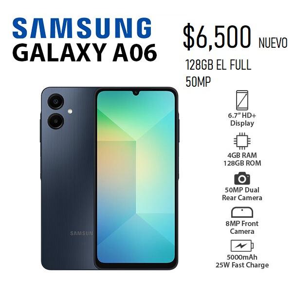 SAMSUNG GALAXY A06 128GB NUEVO DESBLOQUEADO 6500 Foto 7284504-1.jpg